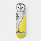 Barn Owl - Tekening in zwarte pen Skateboard (Voorkant)
