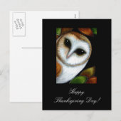 Barn Owl Thanksgiving Briefkaart (Voorkant / Achterkant)