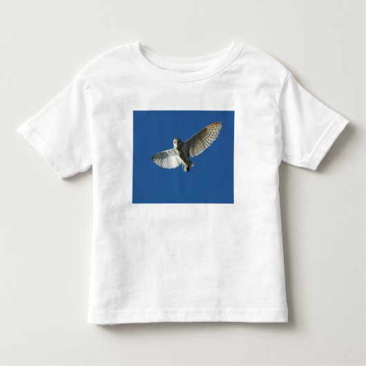 Barn Owl tijdens de vlucht overdag Kinder Shirts (Voorkant)