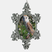 Barn Owl Tin Sneeuwvlok Ornament (Links)