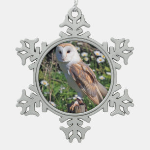 Barn Owl Tin Sneeuwvlok Ornament