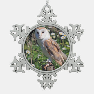 Barn Owl Tin Sneeuwvlok Ornament