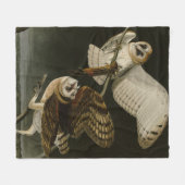 Barn Owl (Tyto alba) Audubon's Birds of America Fleece Deken (Voorkant (Horizontaal))