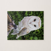 Barn owl (Tyto Alba) over handschoenen Legpuzzel (Horizontaal)