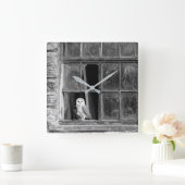 Barn owl vierkante klok (Huis)