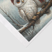 Barn Owl vrolijke kerstfamilie op een tak Tissuepapier (Detail)