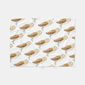Barn Owl waterverf Fleece Deken (Voorkant (Horizontaal))