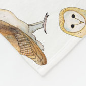 Barn Owl waterverf Fleece Deken (Hoek)