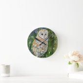 Barn owl waterverf ronde klok (Huis)