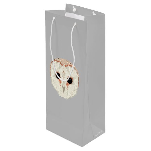 Barn Owl Wine Gift Bag Wijn Cadeautas (Achterkant Gekanteld)
