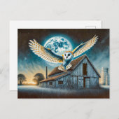 Barn Owl with Mouse beroemd gemaakt door Old Barn Feestdagenkaart (Voorkant / Achterkant)