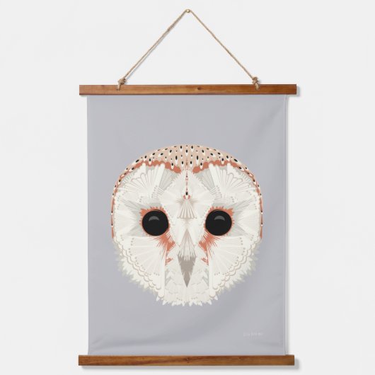 Barn Owl Wood Bovenkant Bosbouw Hangend Wandkleed (Voorkant)