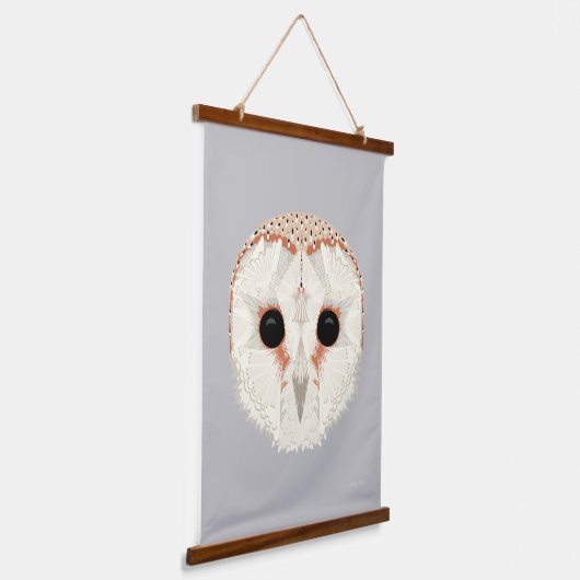Barn Owl Wood Bovenkant Bosbouw Hangend Wandkleed (Gebogen)