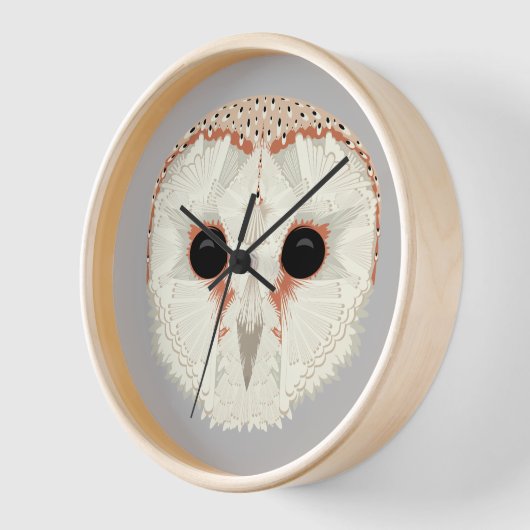 Barn Owl Wood Framed Clock (Hoek)