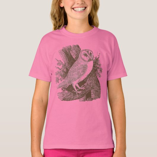 Barn Owl Woodcut T-shirt (Voorkant)