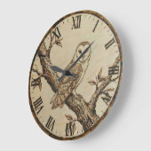 Barn Owl Wooden Wall Clock Grote Klok (Hoek)