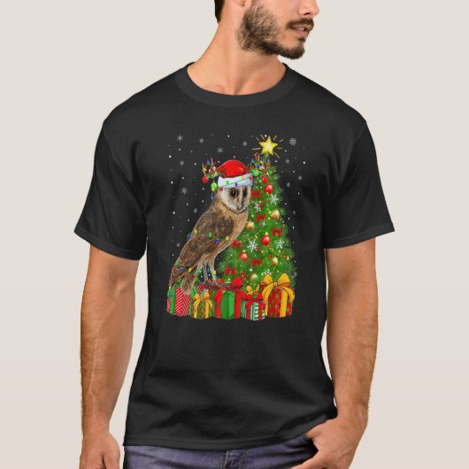 Barn Owl  Xmas Holiday Santa Barn Owl Christmas Tr T-shirt (Voorkant)
