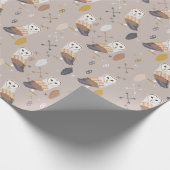 Barn Owls Arrows en Feathers Cadeaupapier (Hoek)