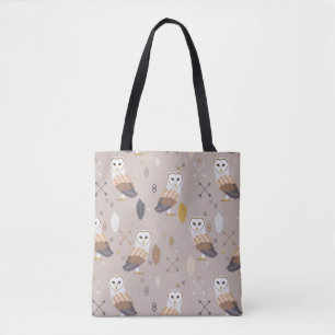 Barn Owls Arrows en Feathers Tote Bag