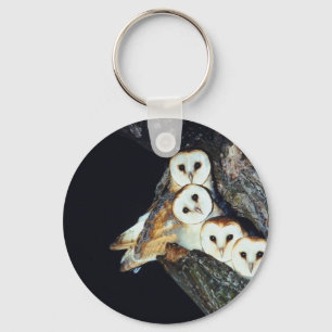 Barn Owls in a Tree Sleutelhanger