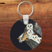 Barn Owls in a Tree Sleutelhanger (Voorkant)