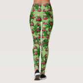 Barn Owls, Leaves and Roze Lotus Flowers Leggings (Achterkant)