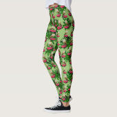 Barn Owls, Leaves and Roze Lotus Flowers Leggings (Links)