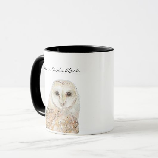Barn Owls Rock - Waterverf Bird Collectie Mok (Voorkant links)