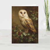 Barn Own Christmas Feestdagen Kaart (Voorkant)