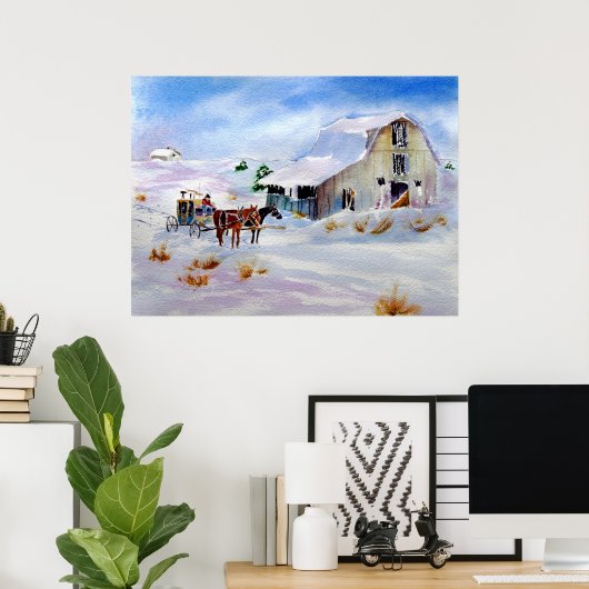 Barn Painting Poster (Thuiskantoor)