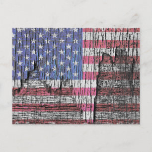 Barn Peeling Geschilderde Amerikaanse vlag Briefkaart