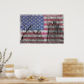 Barn Peeling Geschilderde Amerikaanse vlag Poster (Keuken)