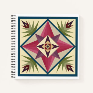 Barn Quilt Block Notebook in Pinks and Purples Notitieboek
