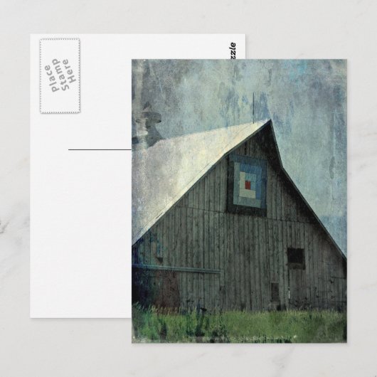 Barn Quilt Grunge Briefkaart (Voorkant / Achterkant)