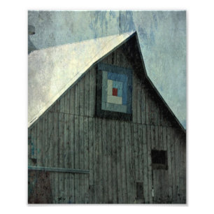 Barn Quilt Grunge Foto Afdruk