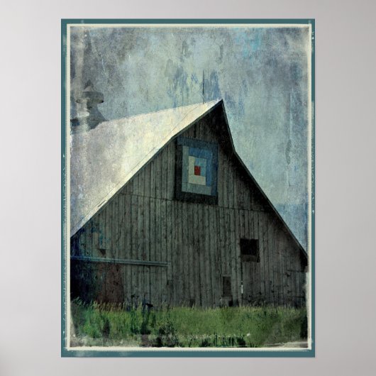 Barn Quilt Grunge Poster (Voorkant)