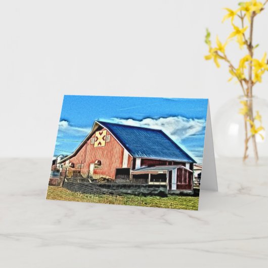 Barn Quilt Kaart (Gele Bloem)