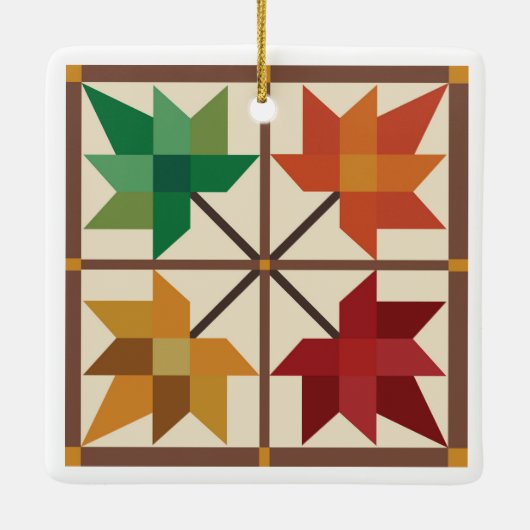 Barn Quilt Maple Leaf Ornament (Achterkant)
