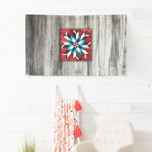 Barn Quilt Star 1 Spandoek (Insitu)