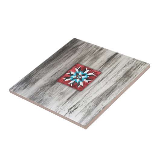 Barn Quilt Star 1 Tegeltje (Zijkant)