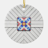 Barn Quilt Star 6 Keramisch Ornament (Voorkant)