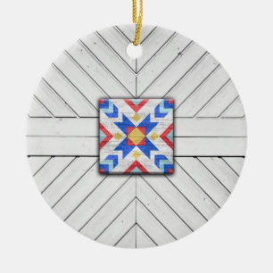 Barn Quilt Star 6 Keramisch Ornament