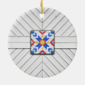 Barn Quilt Star 6 Keramisch Ornament (Achterkant)
