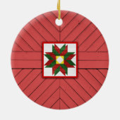 Barn Quilt Star 7 Keramisch Ornament (Achterkant)