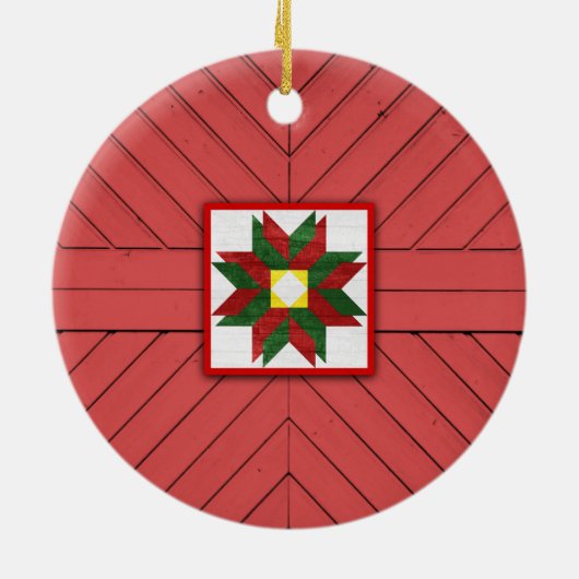 Barn Quilt Star 7 Keramisch Ornament (Achterkant)