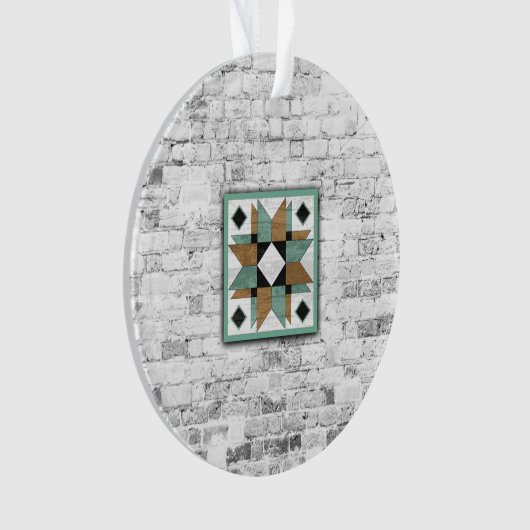 Barn Quilt Star 9 Ornament (voorkant)