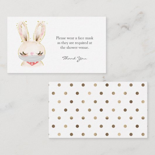 Barn Rabbit Face Mask Request Baby shower Informatiekaartje (Voorkant / Achterkant)