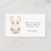 Barn Rabbit Face Mask Request Baby shower Informatiekaartje (Voorkant)
