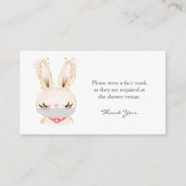Barn Rabbit Face Mask Request Baby shower Informatiekaartje