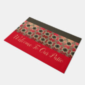 Barn Red Burgundy en Coral Deurmat (Schuin)